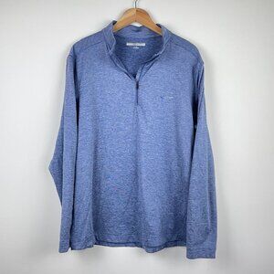 Greg Norman Long Sleeve Stretch Golf Performance Shirt Men's Navy 1/4 Zip Size L